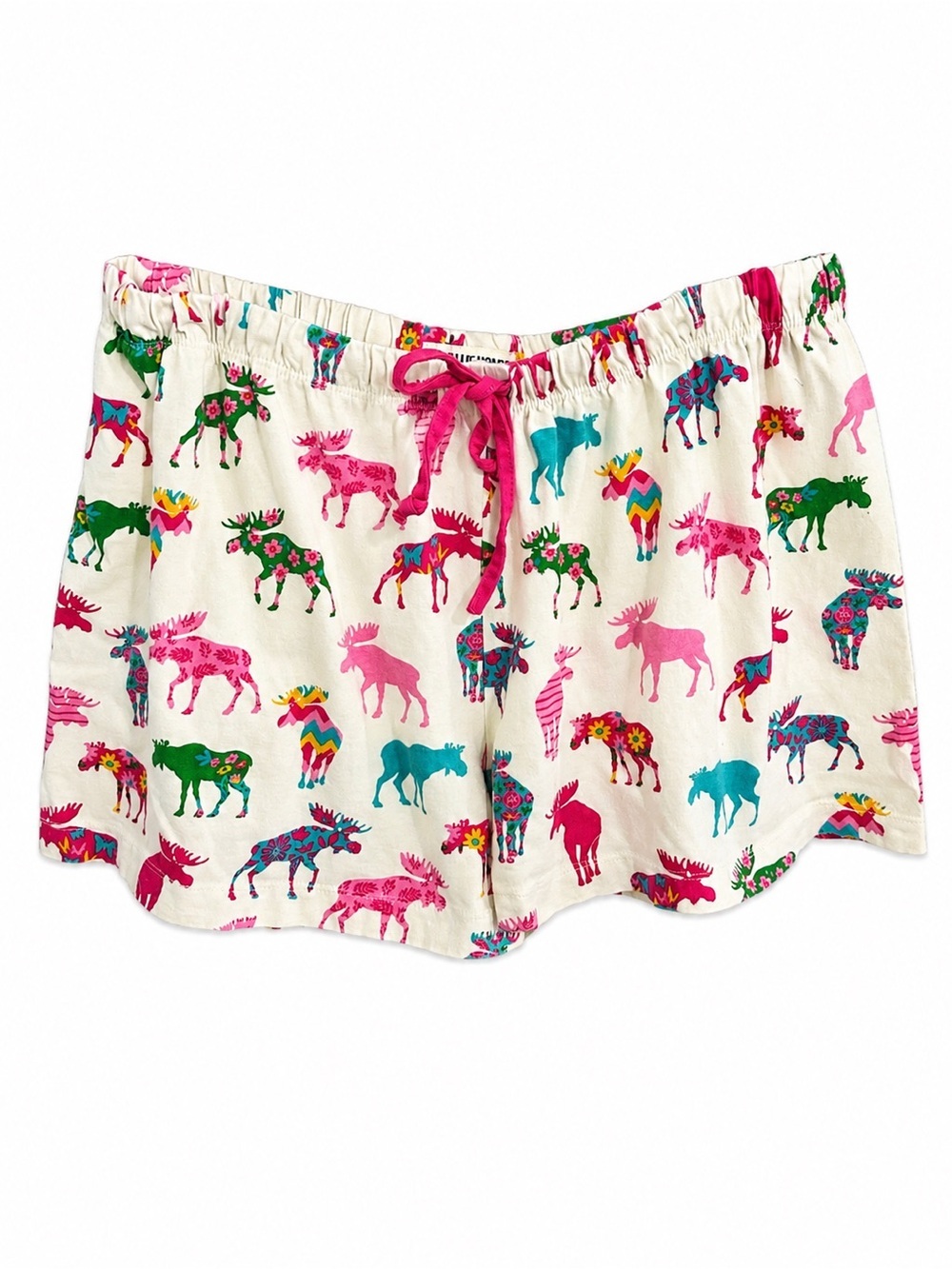 Little Blue House Floral Cotton Lounge Shorts with Pink Trim